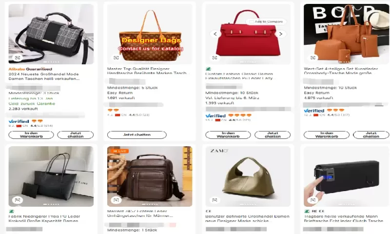 alibaba searches for pages that replicate products